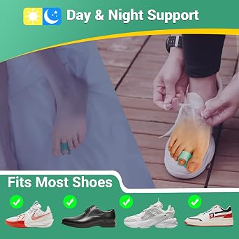 Hammer Toe Straightener Corrector for Women & Men - Gel Toe Splints - Hammer Toe Straightener - Realign Bent, Curled, Crooked, Claw, Hammer Toes - 3 Different Sizes (S/M/L) - 6pcs(Green)