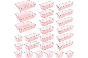 25 Pack Pink Organizer Drawer Set - The Clarity You Crave!