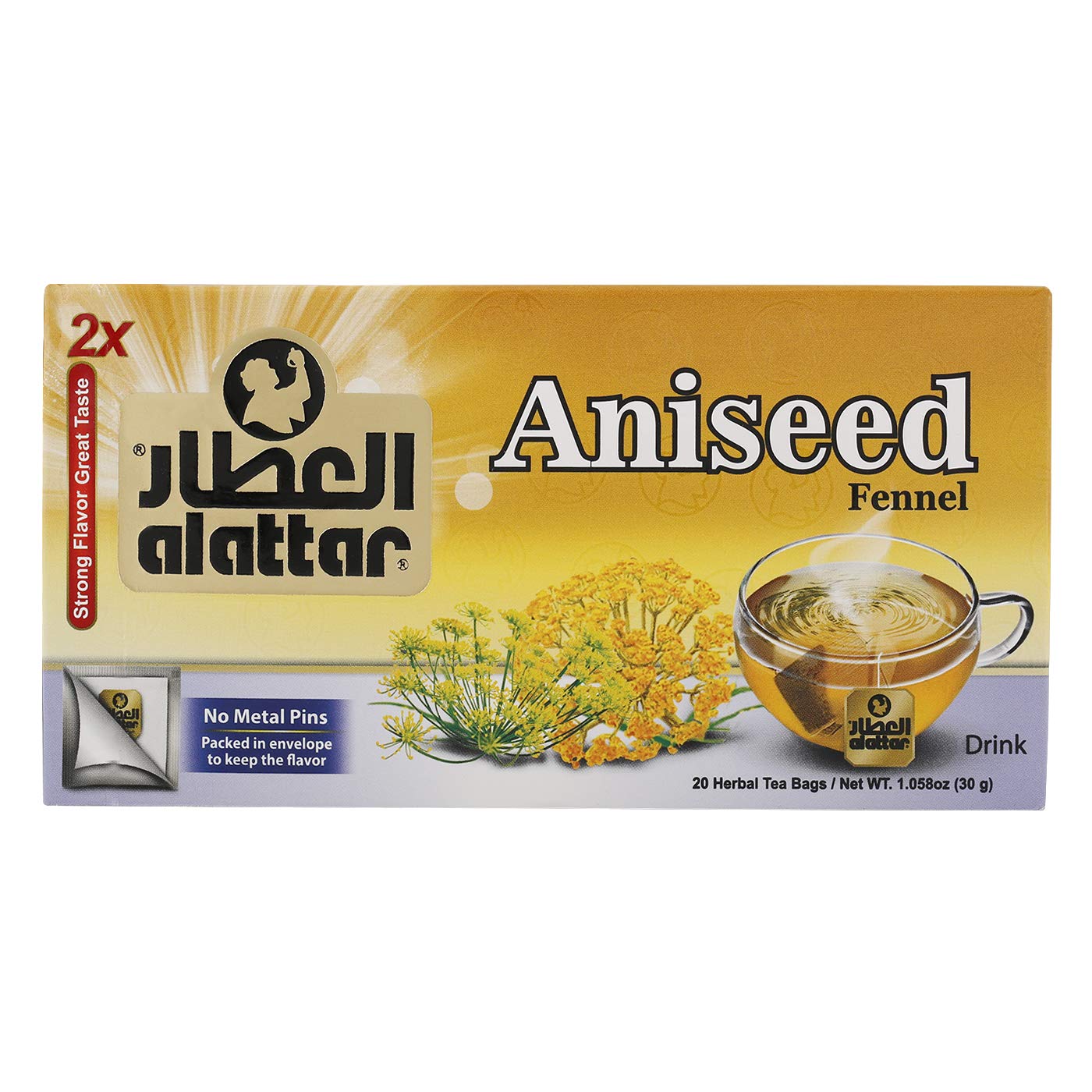 Alattar Aniseed Fennel 20 Herbal Tea Bags, 30 gm