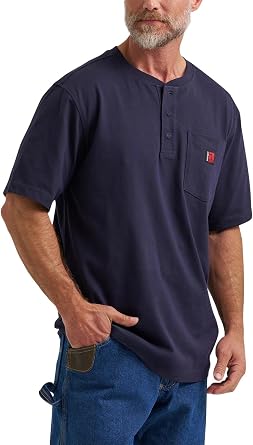 Wrangler Mens Short Sleeve Henley Tee