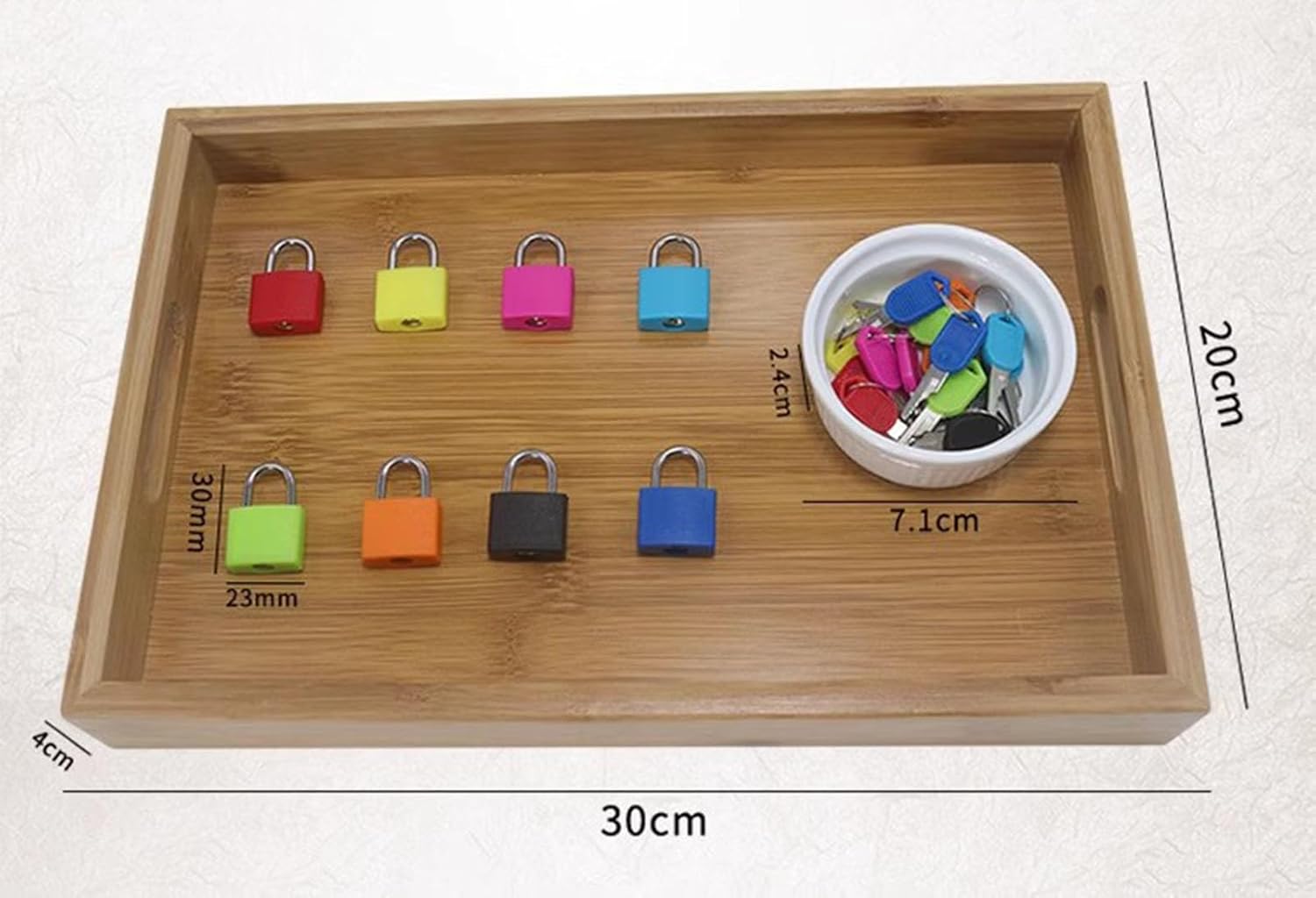 Montessori Early Education Color Lock Set Teaching AIDS, Training Children's Thinking Ability,Set and Wooden Tray