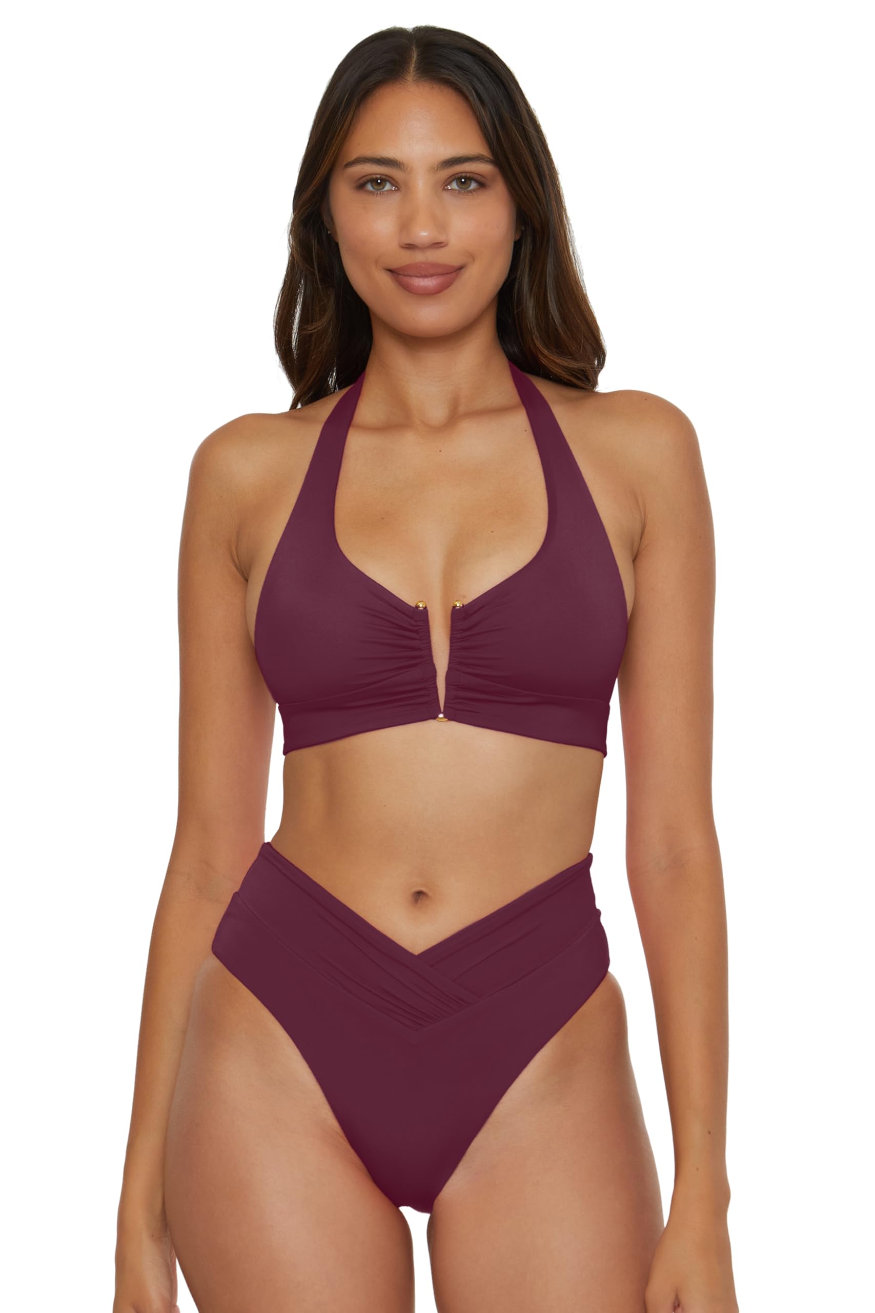 BECCA Damen Farbcode: Bikinihose mit Hoher Taille, Freche Abdeckung, Bademode Bikini-Unterteile