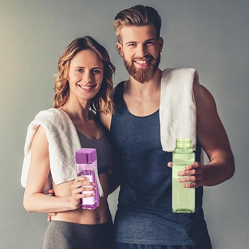 Vista 4 de Mifoci 30 botellas de agua a granel de 17 onzas de plástico para deportes de niños y adultos, contenedor portátil reutilizable a prueba de fugas