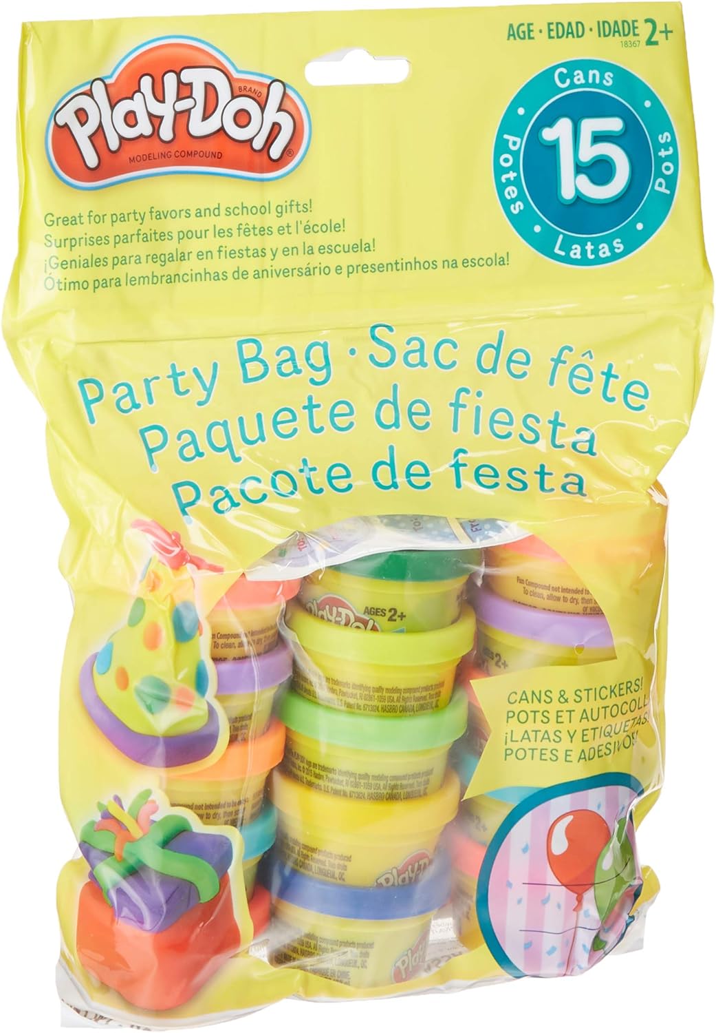 Play-Doh UPC 2 X Party Bag Dough, 15Count (Assorted Colors), 2 Pack image