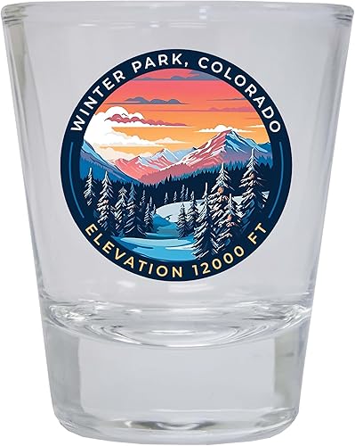 Miniatura 8 de R and R Imports Winter Park Colorado Design A Souvenir - Vaso de chupito redondo de 1.5 onzas, color azul, paquete de 2