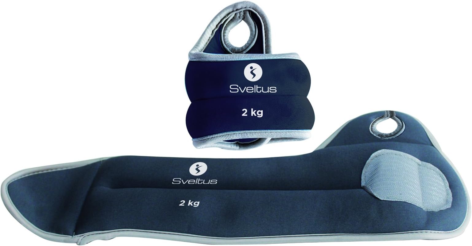 Sveltus Weighted Bracelets Wrist 2kg (Pair) Adult Unisex, Black, One Size