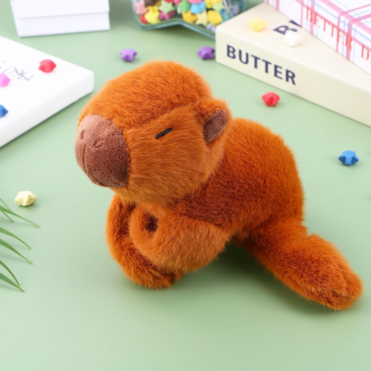 Abaodam Capybara Plush Slap Bracelet, Stuffed Animal Cuff Wristband for Kids, Cute Cartoon Capybara Animal Hugger for Dress Up, Party Favors