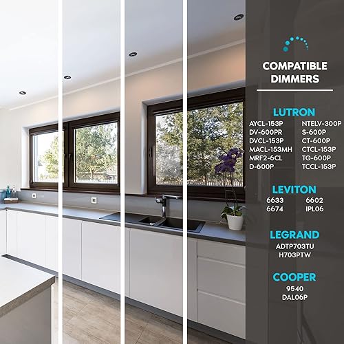 Miniatura 5 de LUXRITE Luz empotrable LED cardán de 3 pulgadas con caja de conexiones, 5CCT color seleccionable 2700K-5000K, luces giratorias ajustables