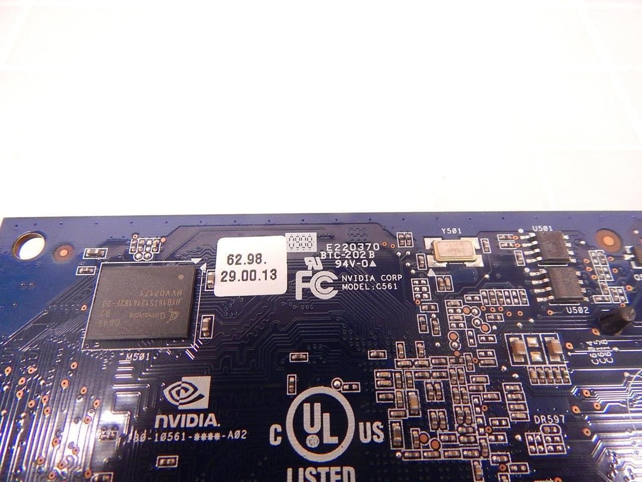 Close-up of NVIDIA E220370 PCB with model and part numbers