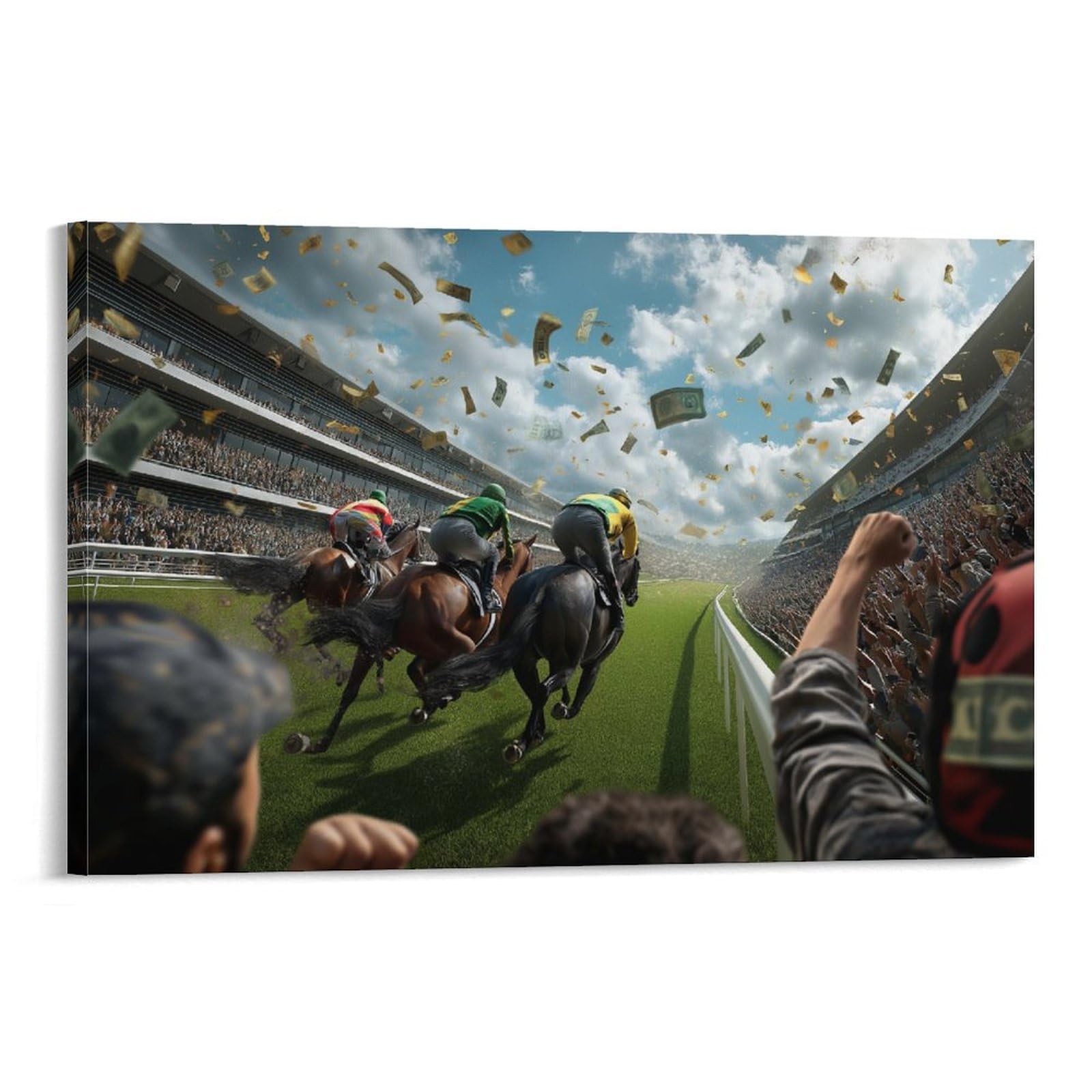 SHUNXIFQ Horse Racing Print, Canvas Prints, Framed Wall Art for Bedroom & Living Room, Modern Home Decor Print for Special Occasions 08x12inch(20x30cm)