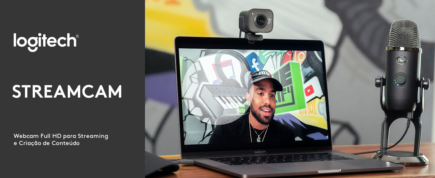 Webcam Full HD Logitech For Creators StreamCam Plus para Streaming