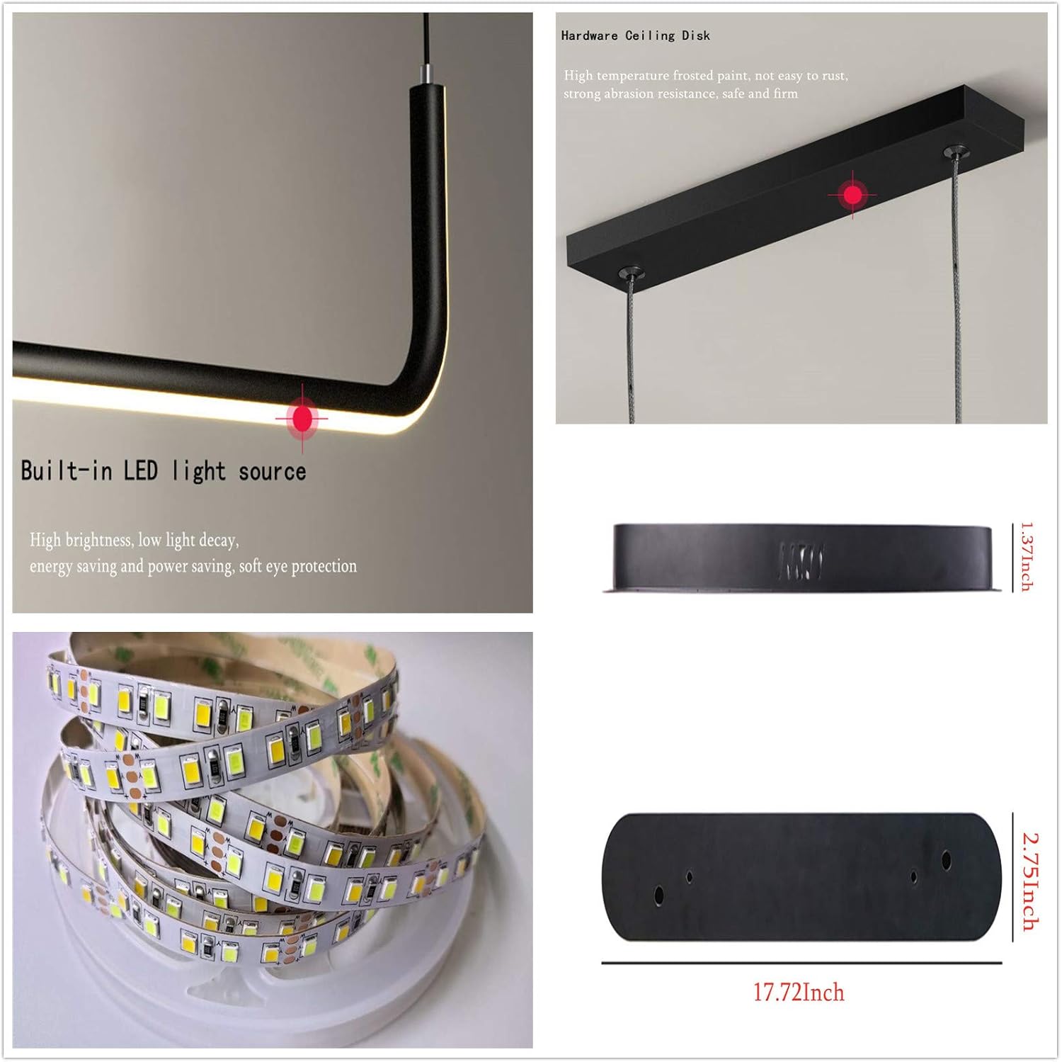 Ceiling Lights - Nordic Modern Simple Chandelier Light Fixture with White Translucent Silicone lampshade and Hardware Paint Body,Perfect for Living Room, Bedroom, Study Room and Office