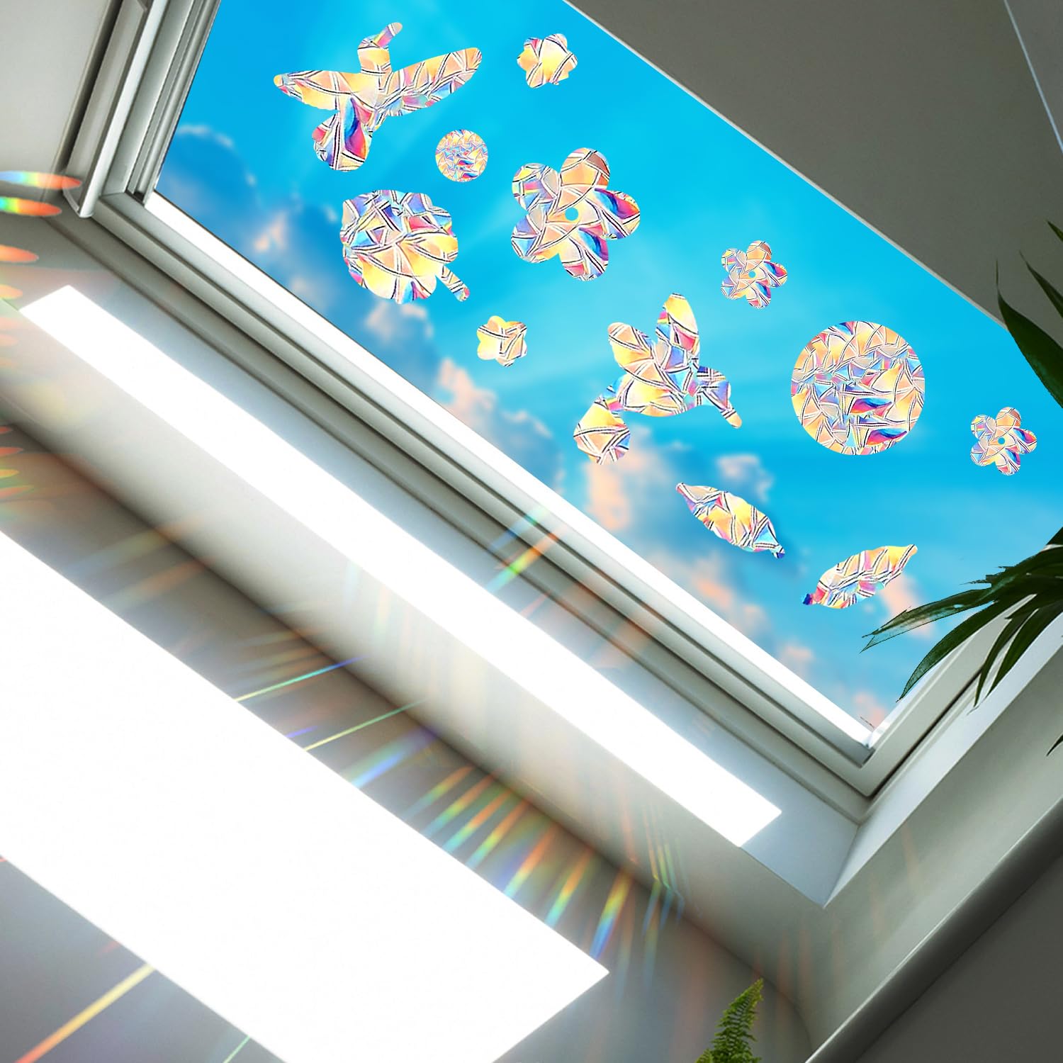 Adesivi Anticollisione Uccelli - 11 Suncatcher Colorati Per Finestre E Zanzariere - Foto 3