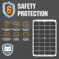 Vista 2 de SOLPERK 30 W Cargador de batería solar + Mantenedor de batería solar + Controlador de carga MPPT de 10 A de actualización + Soporte de montaje