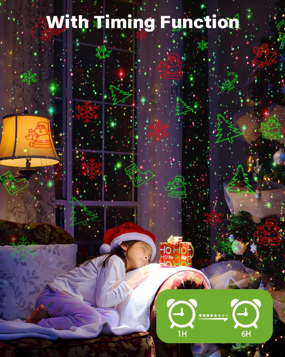 Brighter Laser Christmas Decorations Lights Projector Outdoor, 2025 Upgraded HD 8 Patterns 2 Colors Star Show Holiday Projector, Christmas Halloween Decor Light Show for Outside, Garden, Party