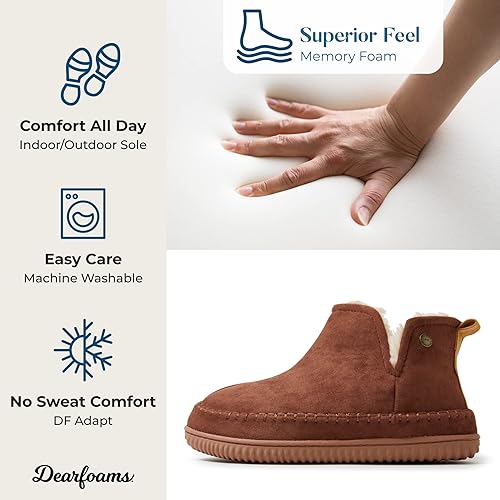 Miniatura 4 de Dearfoams Alpine Brixen - Botas cómodas de espuma viscoelástica para interiores y exteriores para hombre