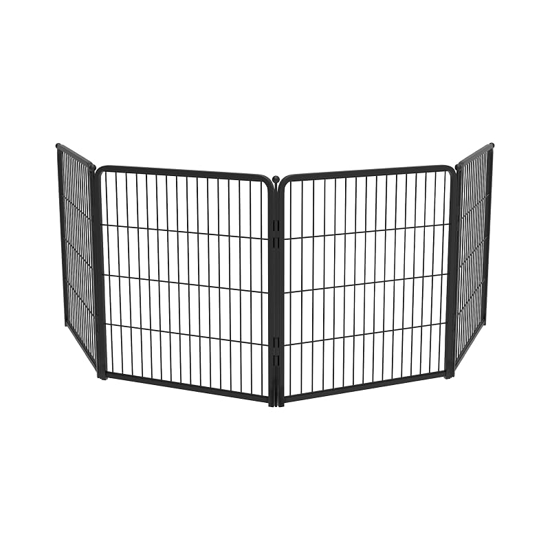 Cercado interno para cães FXW em metal, 4 painéis, 80 cm, Preto, 1 unidade