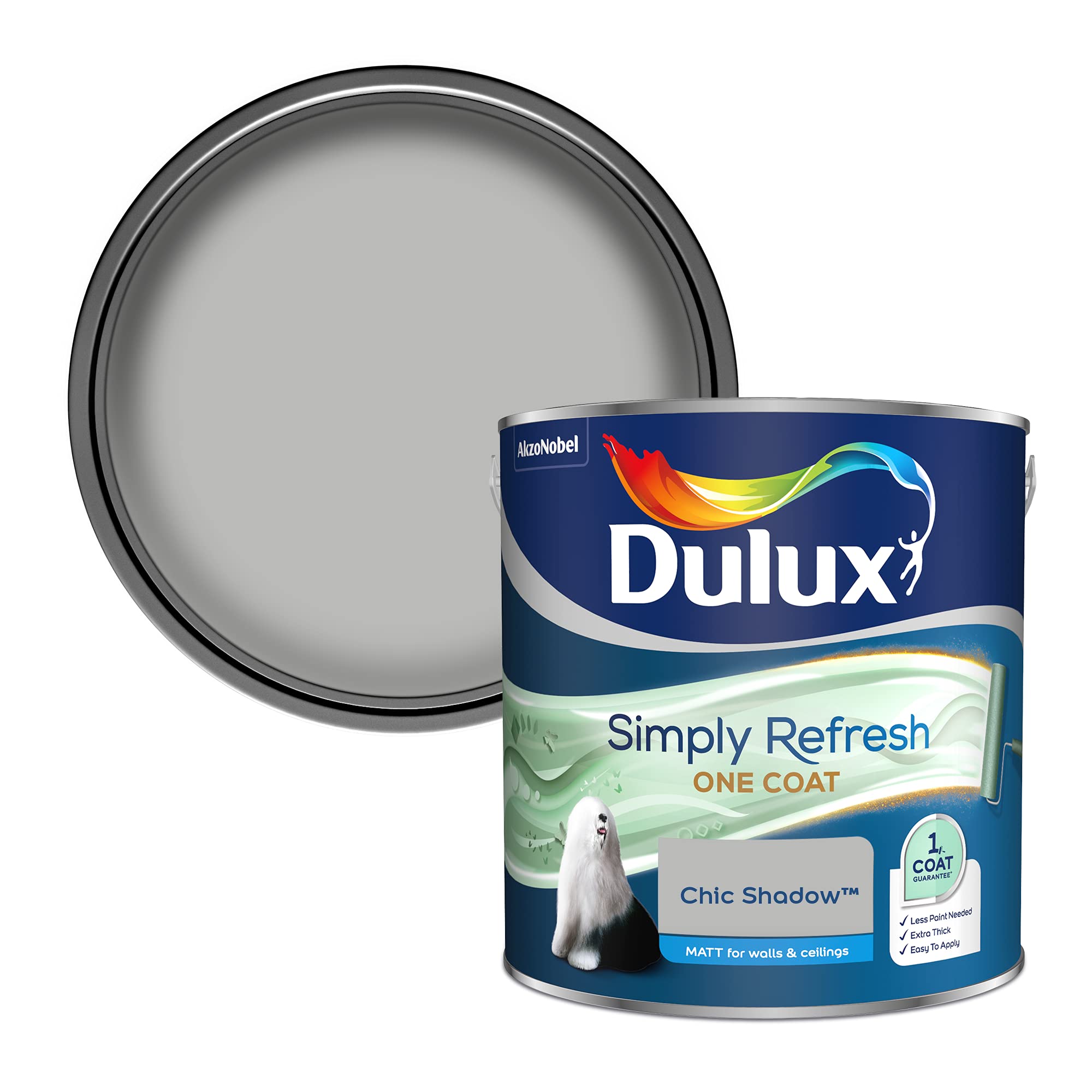 Dulux One Coat Chic Shadow Matt Emulsion Paint, 2.5L