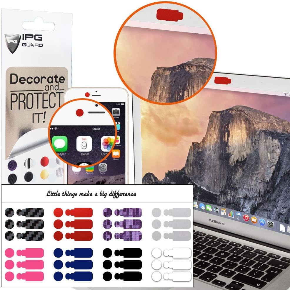 IPG For Webcam Camera Cover 48 Vinyl Decorative Removable Reusable Decals Stickers Protects Your Privacy Stops Webcam Spying Fits Smartphone Laptops MacBook’s PCs Tablets Smart TVs, Smart Home Devices