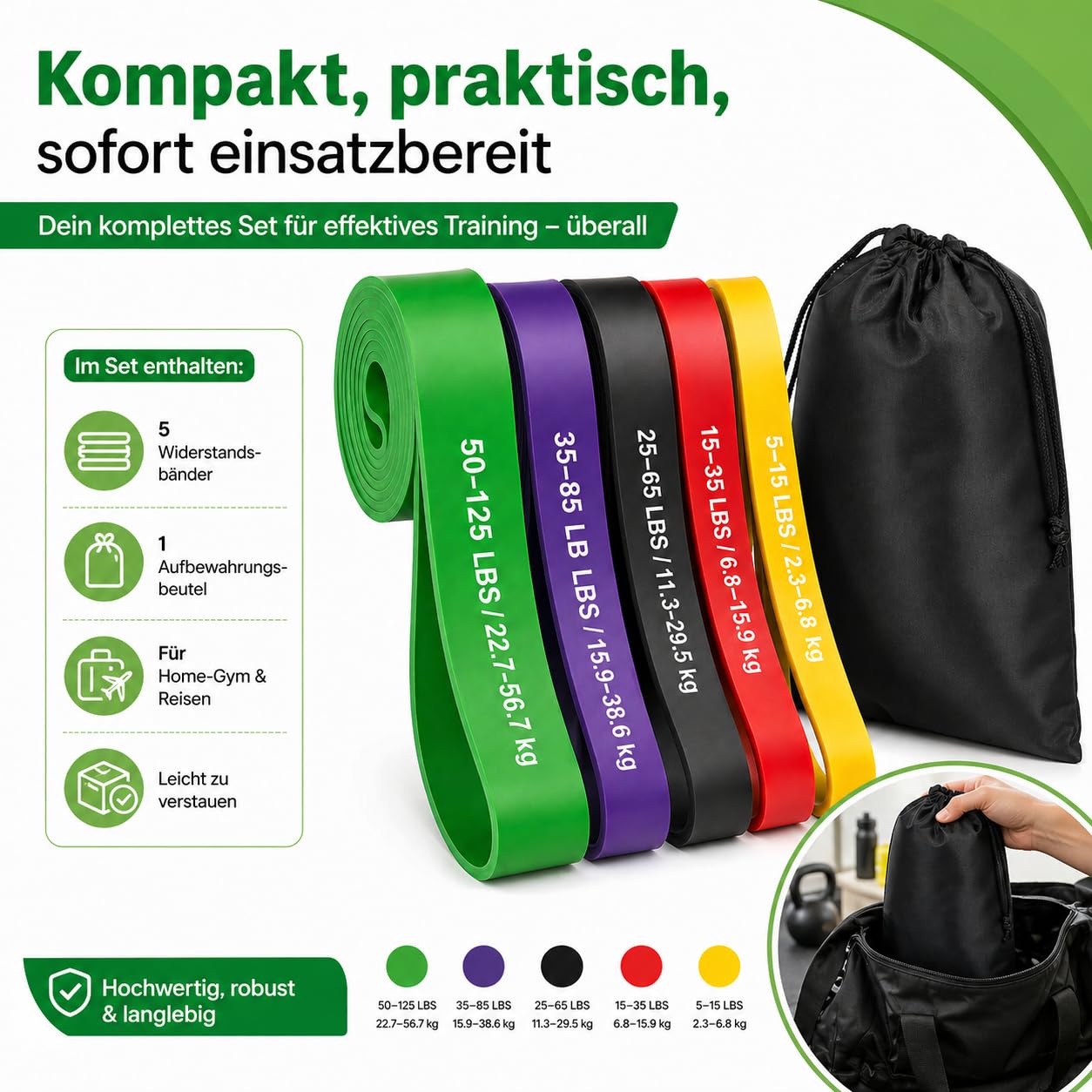 Lot de 12 bandes de résistance pour entraînement de musculation avec ancrage de porte et poignées - Bandes de fitness et de gymnastique pour physiothérapie, yoga, pilates, tractions - Pour homme et