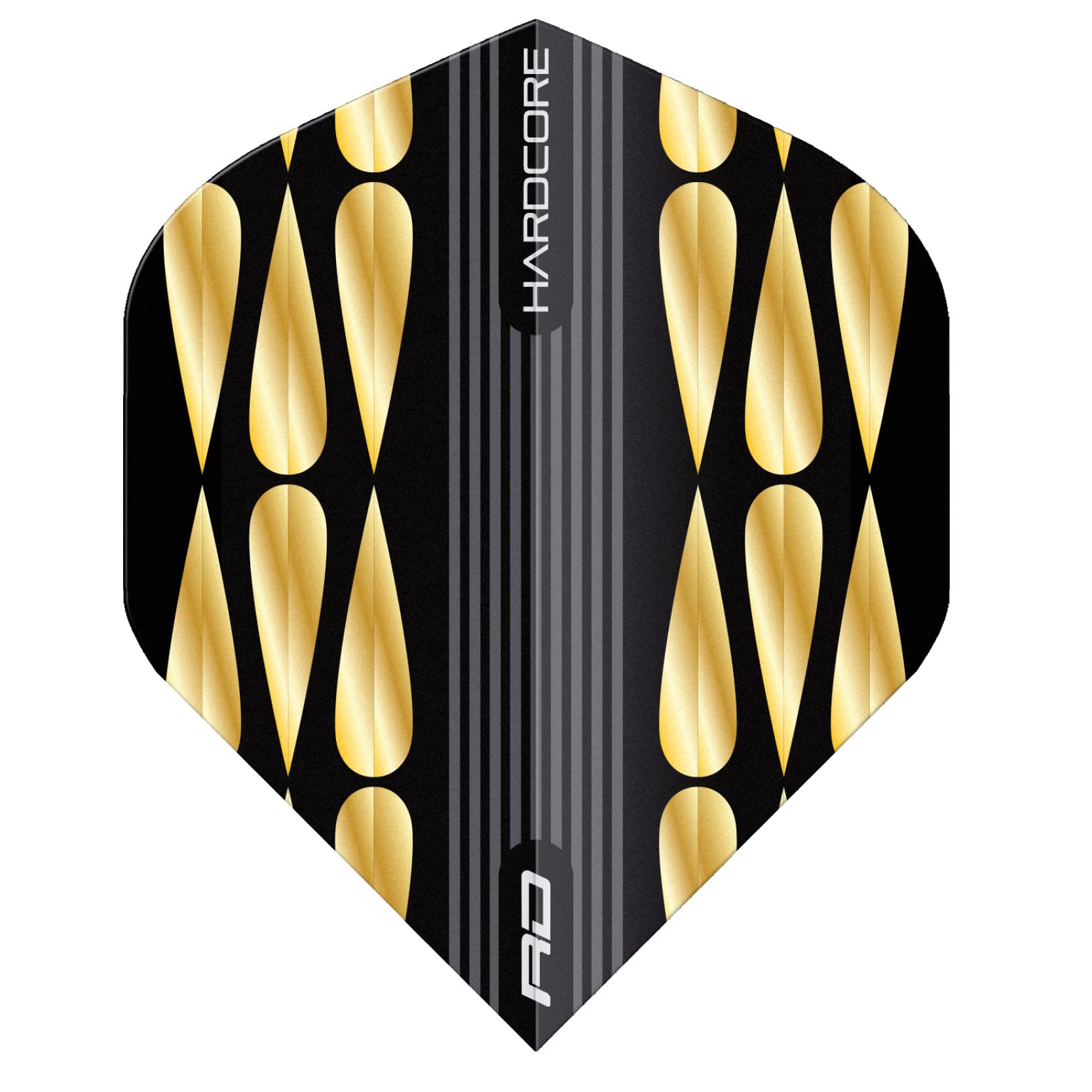 RED DRAGON Hardcore Premium Gold & Black Teardrop Dart Flights - 3 zestawy w opakowaniu (łącznie 9 lotów w rzutki)