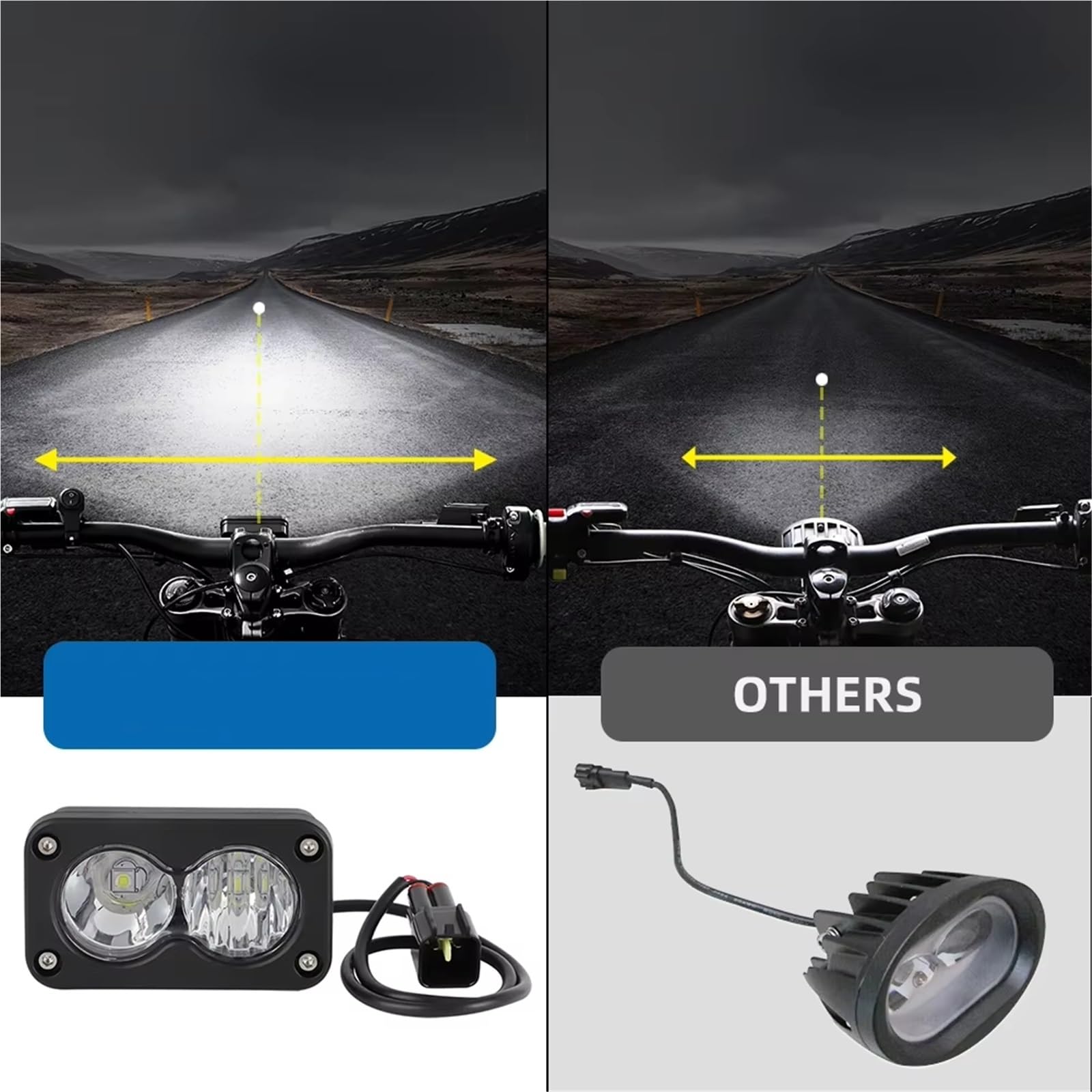 Generico per Sur per Ron per Talaria per Sting R MX4 Kit Fari Anteriori con Lente PC Barra Luminosa Moto Faro Anteriore Impermeabile Faro Moto