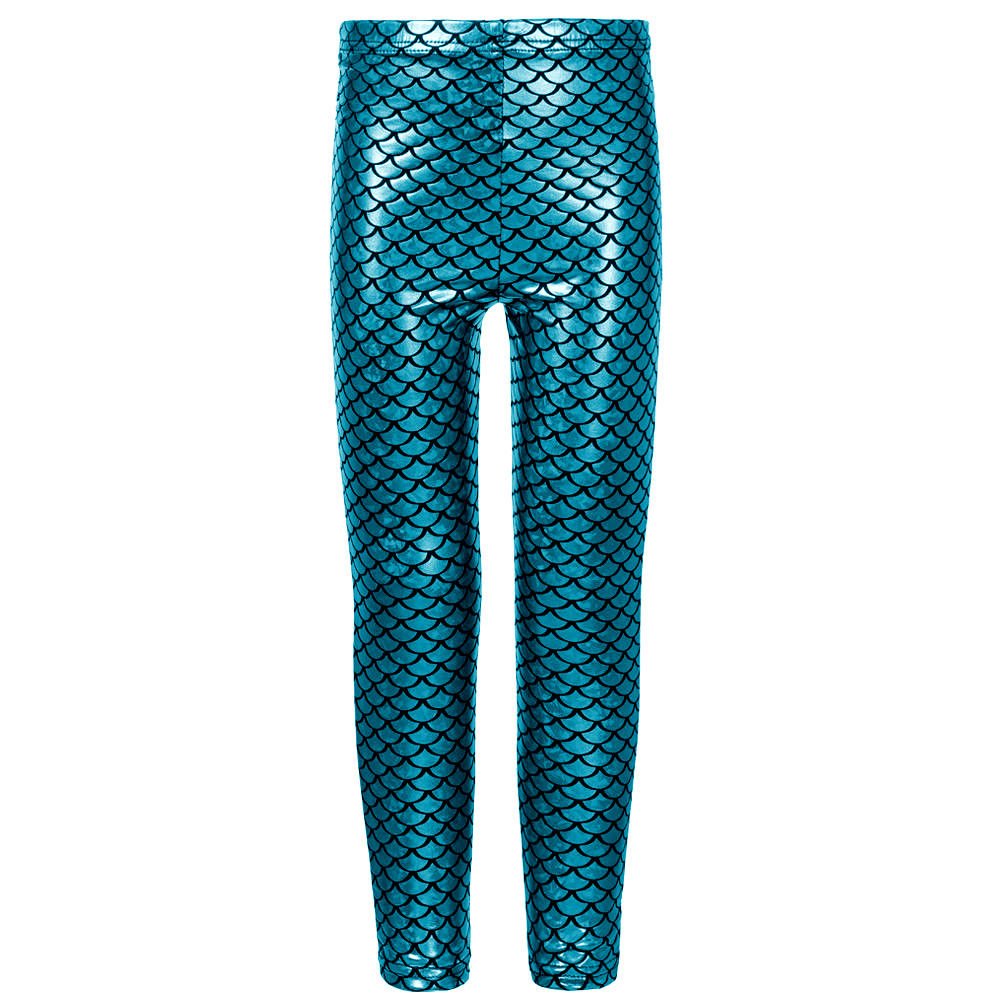 Emre Fashion Women's Turquoise Emre Fashion® Disco Metallic Fish Mermaid Shiny Legging - Wet Look Elastic Waist Comfortable Stretchy Tights Dance Fancy Dress Party Pants (, Small-Medium)