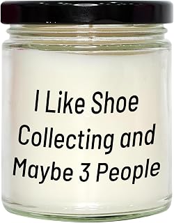 Shoe Collecting Enthusiasts Will Love This Unique 9oz Vanilla Soy Candle Gift for Shoe Enthusiasts on Their Birthday, Funny Quote Inspired Decor for The Shoe Collector, Soy Wax Candle with Black Lid