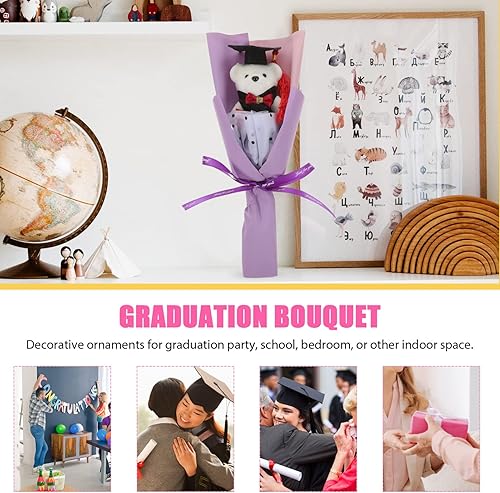 Miniatura 7 de Amosfun Ramo de osos de graduación de animales de peluche clase 2023, ramo de oso de peluche para regalos de graduación, suministros de fiesta de