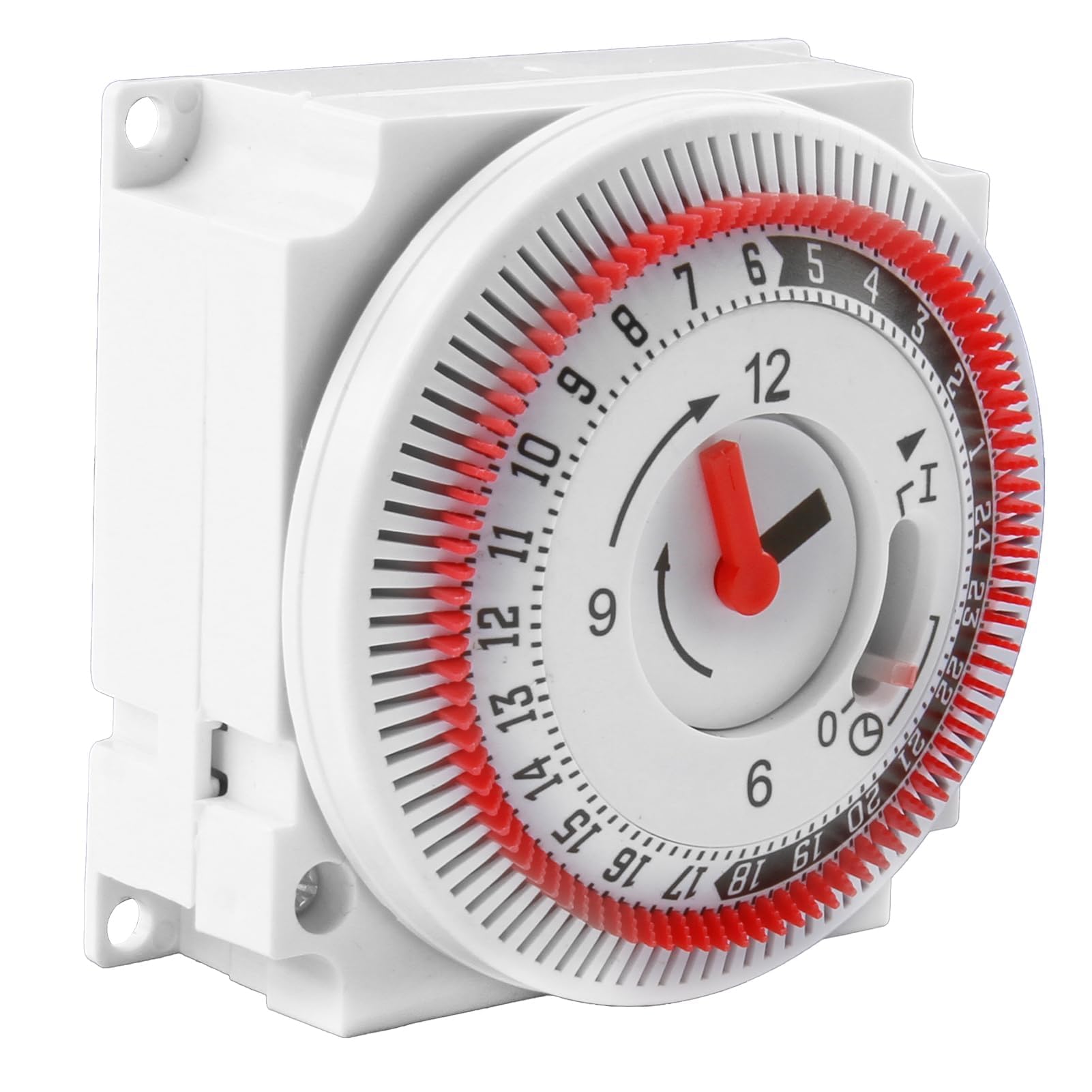 24 Hour Mechanical Immersion Heater Timer Switch, 16A Indoor In-Wall Timer with Manual Override