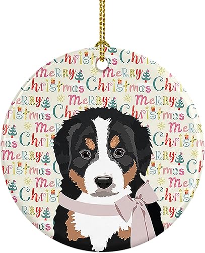 Miniatura 142 de Caroline's Treasures Adorno navideño de husky siberiano en blanco y negro #2 de cerámica para árbol de Navidad, decoración colgante para el hogar,