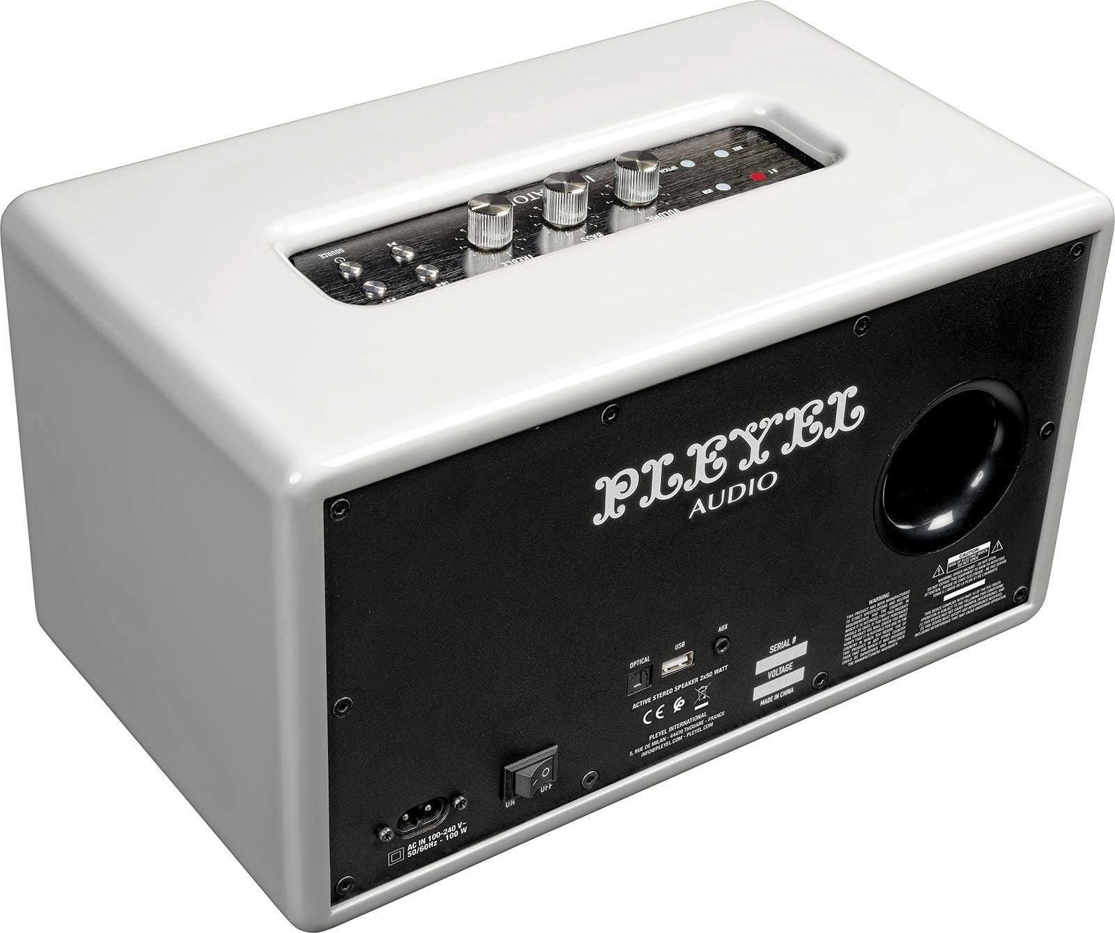 PLEYEL Imperator 250 - Enceinte sans Fil 2x50w Blanc Laqué