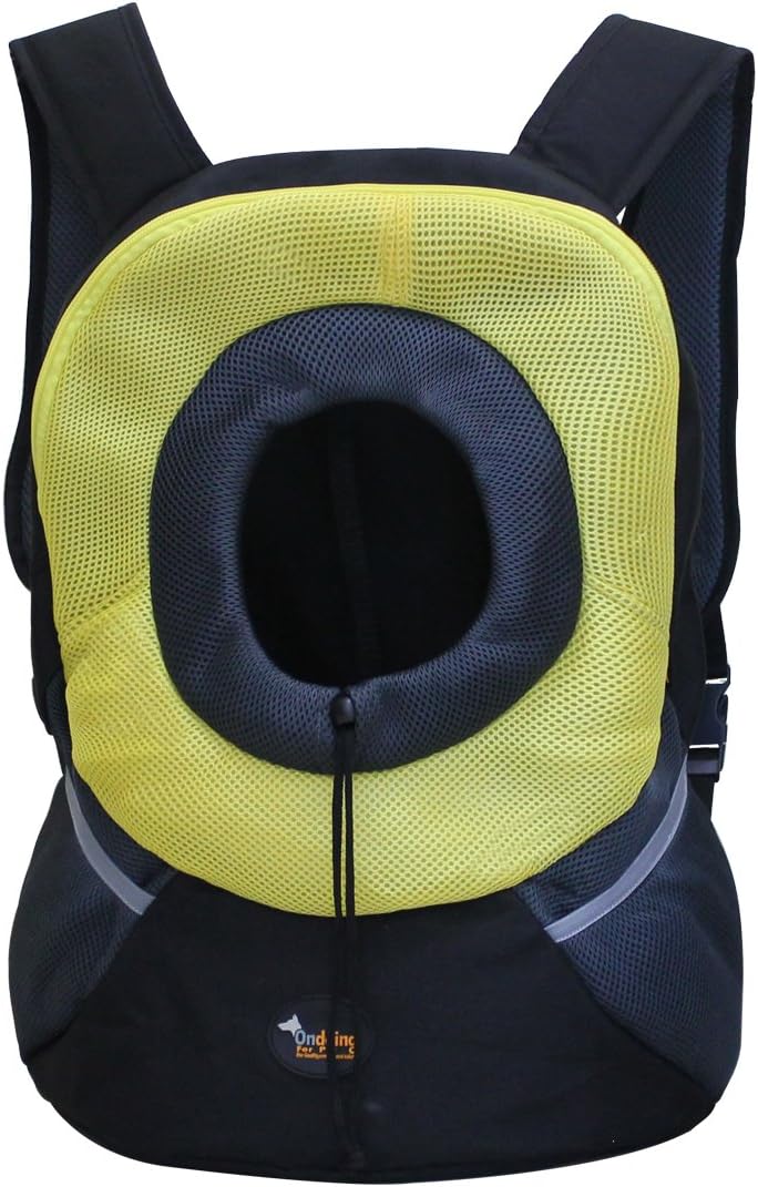 Ondoing Pet Carrier Backpack Adjustable Dog Puppy Cat Front Carrier Travel Bag Head Out Design for Traveling Hiking Camping Outdoor Use,…