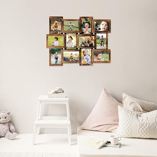 Miniatura 4 de HELLO LAURA - Marco de fotos de 4 x 6 pulgadas, marcos de fotos clásicos, colección de galería, 12 fotos de apertura, marco de collage para marco de