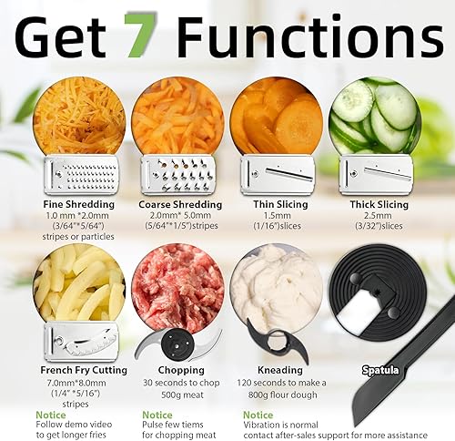 Miniatura 3 de Procesador de alimentos para cortar limón de 14 tazas, canal de alimentación grande, 13 velocidades y pulso, 3 programas, trituración de queso,