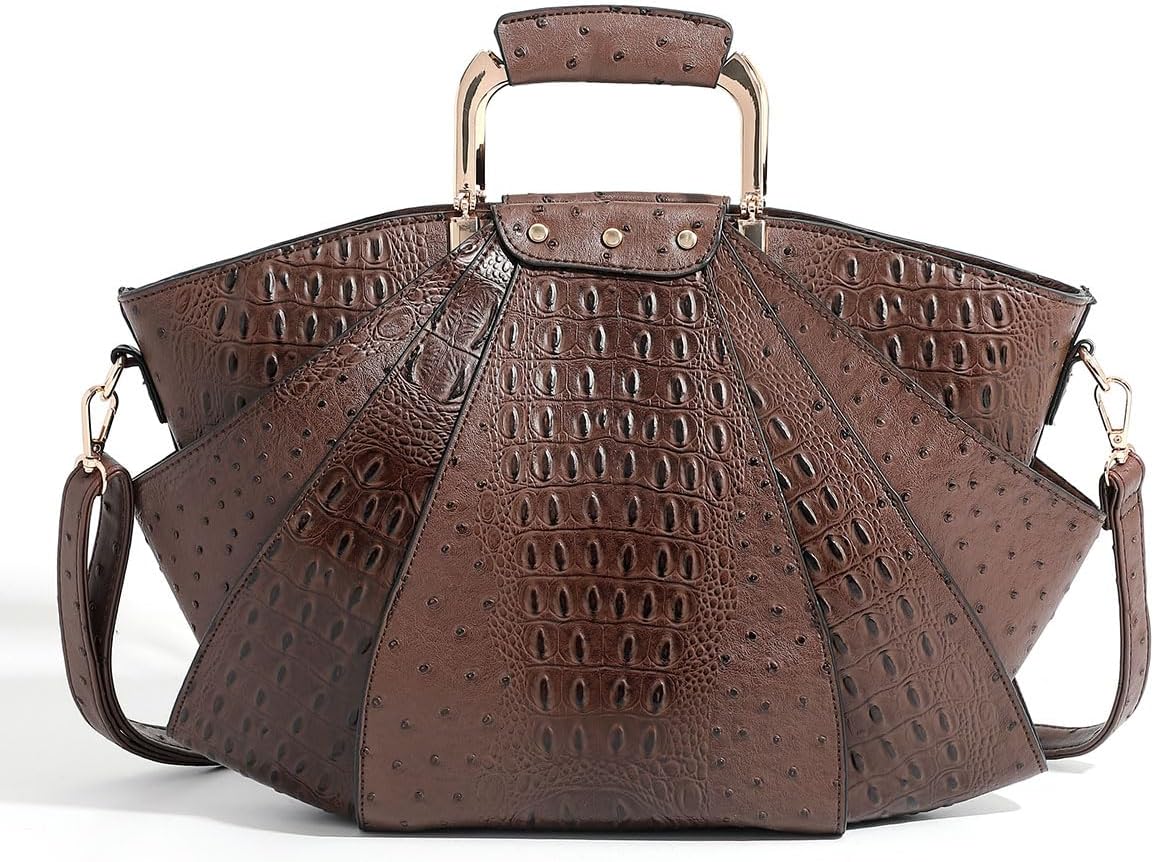 Bag Woman Large Capacity Leather Purse Fashion Designer Metal Top Handle Handbags Women Crossbody Large Bags for Women Tote - Image 4