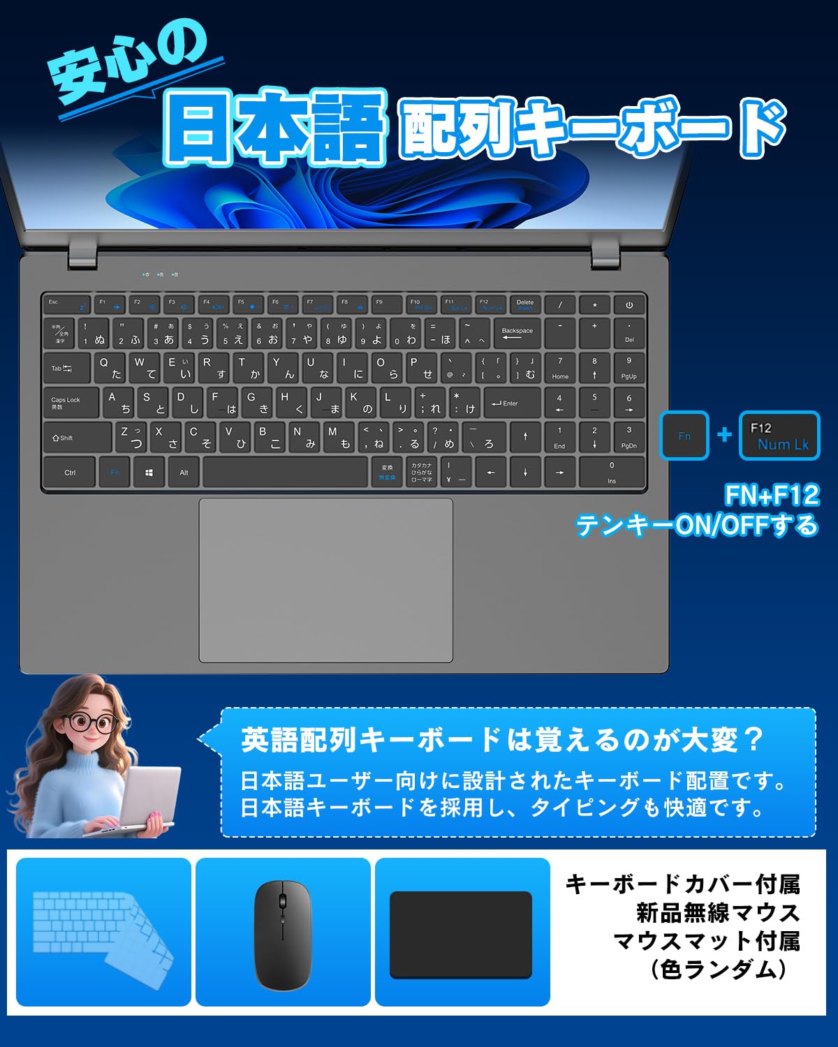Amazon.co.jp: VETESA ノートパソコン Office 2024搭載 Windows 11 Pro