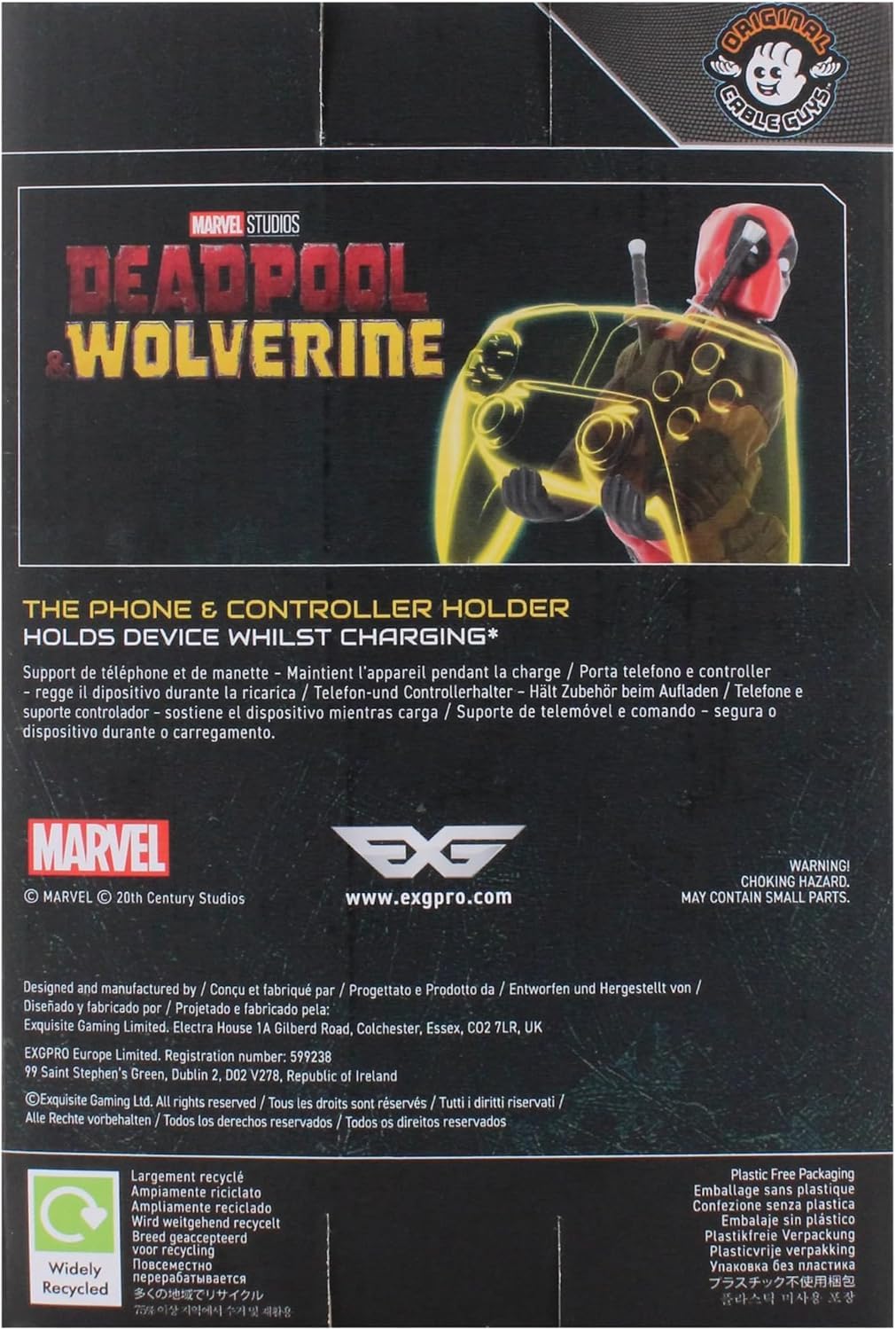 Exquisite Gaming: Marvel: Deadpool 3 'Bringing Up The Rear' Repaint - Controller originale Cable Guys e supporto per telefono, supporto per dispositivo da collezione, figura