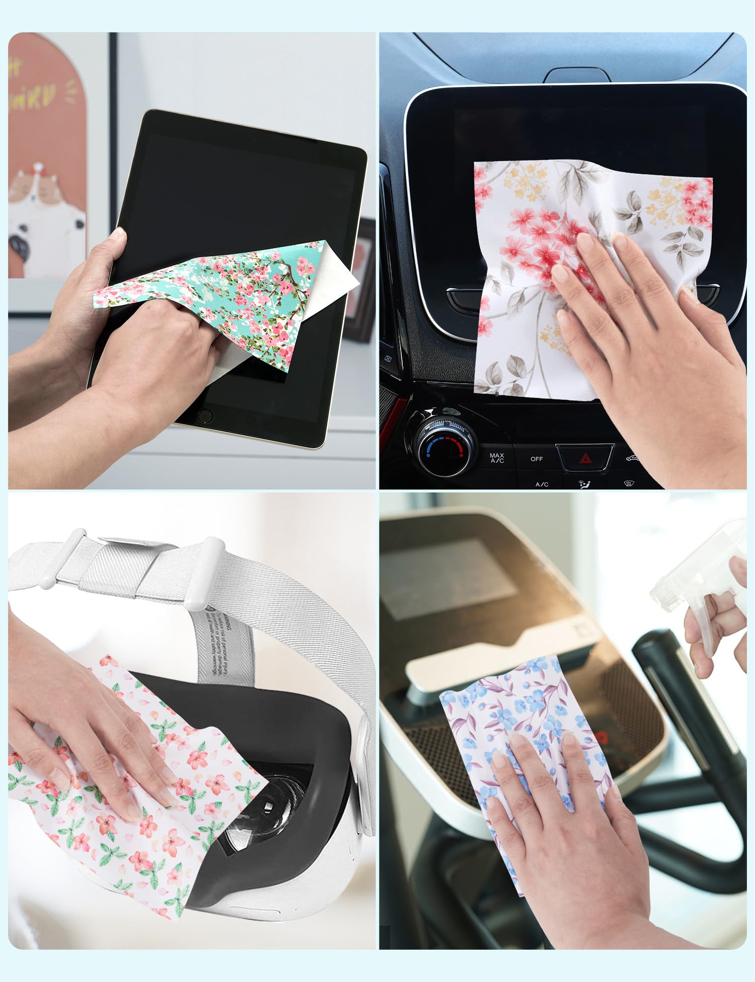 6 paños de limpieza gruesos para gafas, elegante diseño de flores, paños de limpieza de lentes de lentes, toallitas suaves para lentes reutilizables y pantallas de teléfono (flor de cinco pétalos)