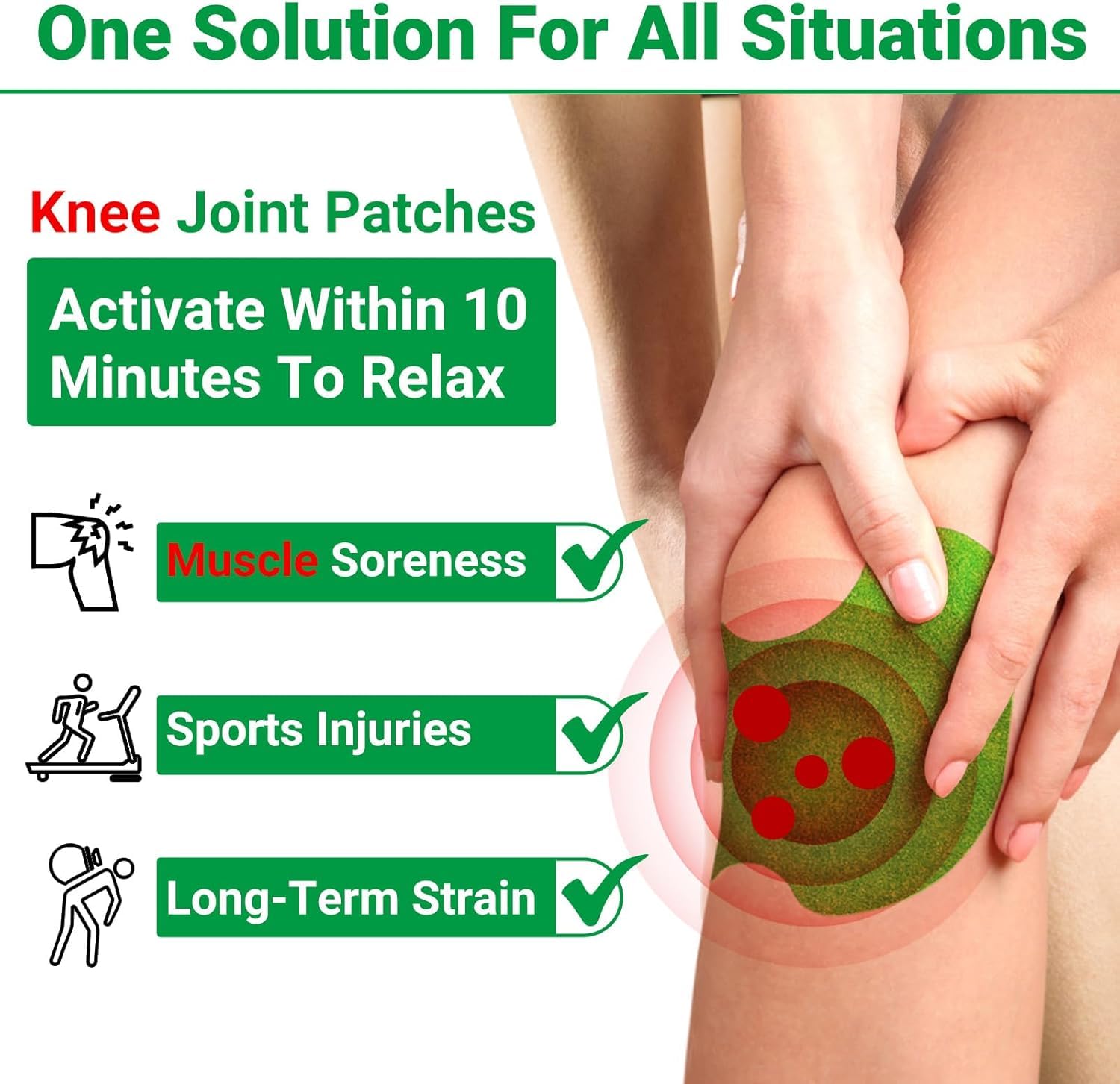 GaxQuly Knee Pain Relief Patches,Wormwood leaves Dried Ginger Camphor Borneol Natural Herbal Patches, Sticker 12-Hour Relief of Joint Pains Patch for Knee, Back, Neck, Shoulder Pain (10 pcs) 4