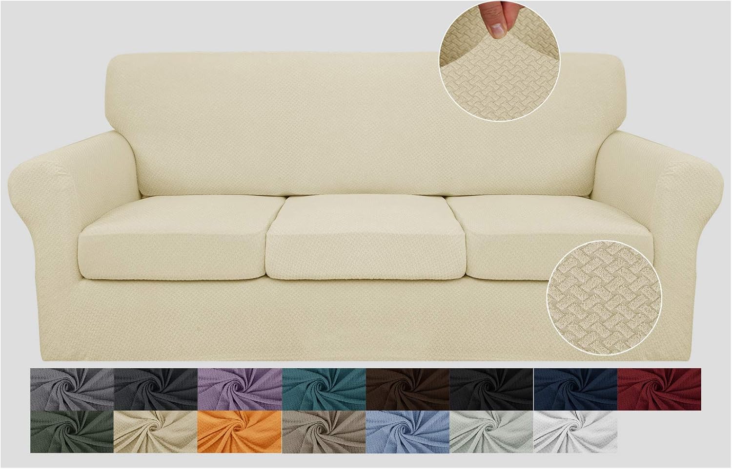 JIVINER Newest 4 Pieces Oversized Sofa Slipcovers Stretch