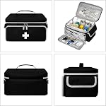 Portable First Aid Bag, Car First Aid Kit, First Aid Kit Travel Aviation, Multifunctional Medicine Storage Bag for Home-Visit Doctor Nurse First Aid, Sturdy and Durable (Black)