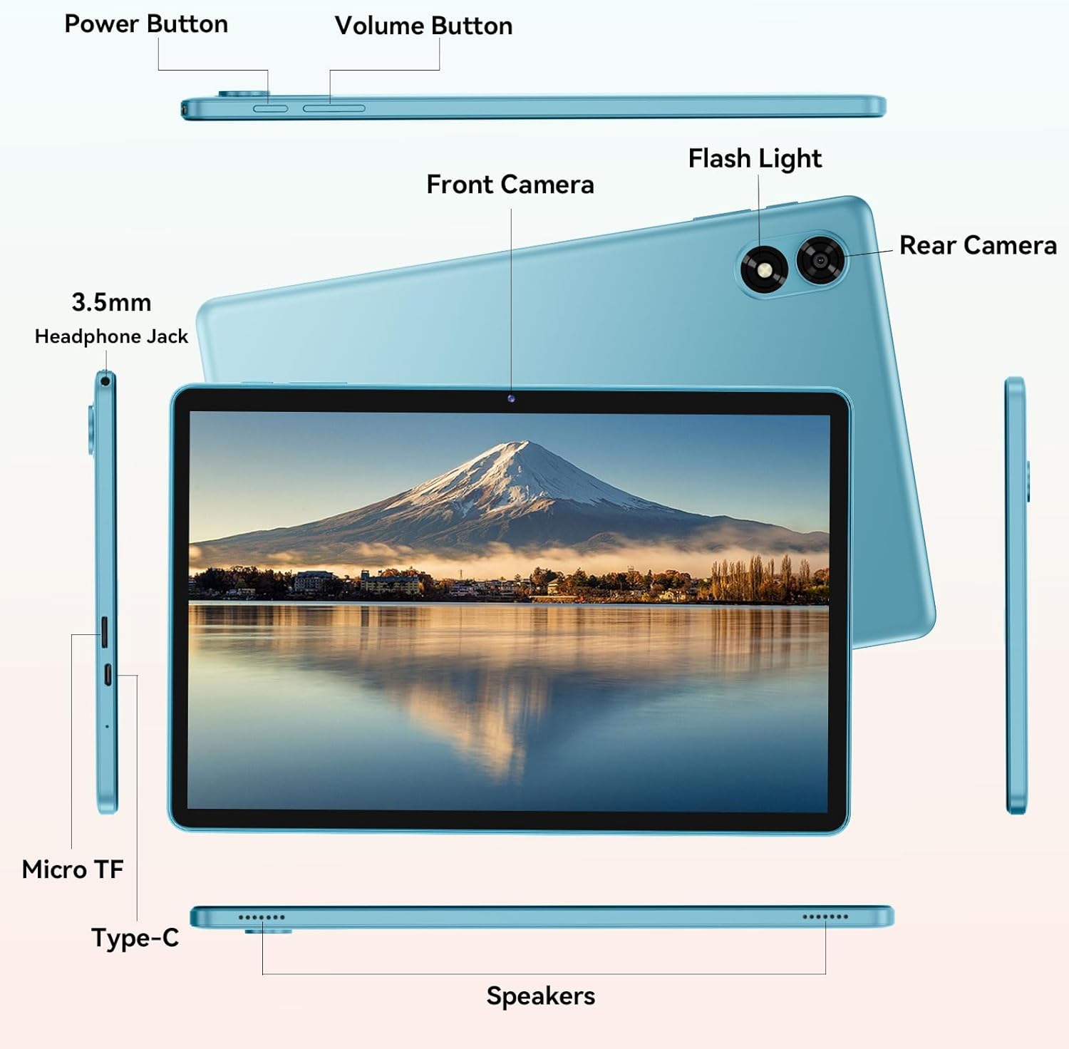 Tablet 11 inch Android 15 Tablets, 24GB RAM + 128 Storage(Expandable up to 2TB), Android Tablet with Case, Octa-Core, IPS HD Display, 13 MP Dual Camera, 8000mAh, 5GWiFi, GPS, Bluetooth 5.0 (Blue)