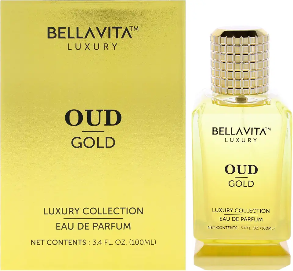 Bella Vita Luxury Men Oud Gold Eau De Parfum Intense Liquid Perfume With Caramel, Orris, Rose, Jasmine |Woody Long Lasting Edp Fragrance Scent 100 Ml