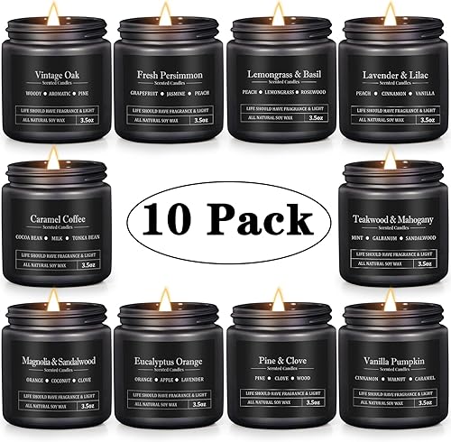 Miniatura 2 de Paquete de 10 velas perfumadas para hombres, juego de velas masculinas de cera de soja, velas de aromaterapia para el hogar, regalos para él, novio,