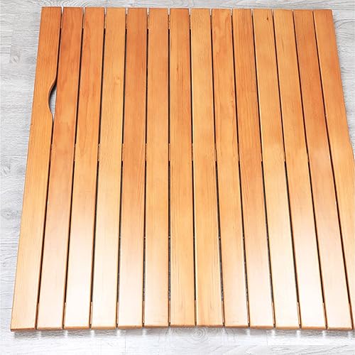 KDDEON Tapete de baño de bambú de lujo, tapete de ducha de madera natural, accesorios de baño de bambú, diseño de listones, fácil almacenamiento,