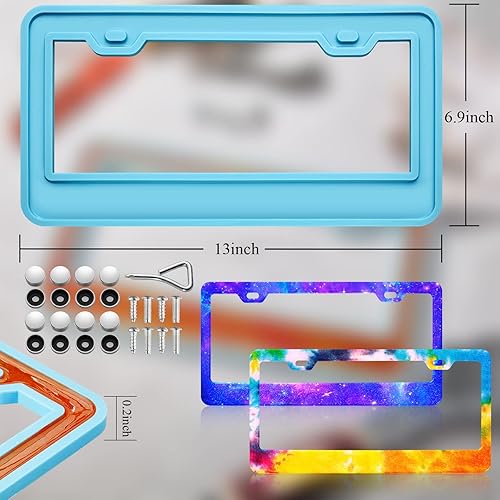 Miniatura 2 de Molde de silicona para marco de matrícula, molde de resina epoxi para manualidades hechas a mano (1, azul)