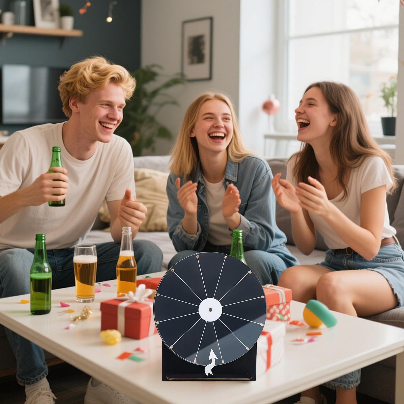 Ruleta De Premios | Ruleta De 28 cm Madera | Accesorios Juegos Noche Borrable para Adultos Adolescentes | Organizadores Eventos Fiestas Aula Recompensas Celebraciones Familiares