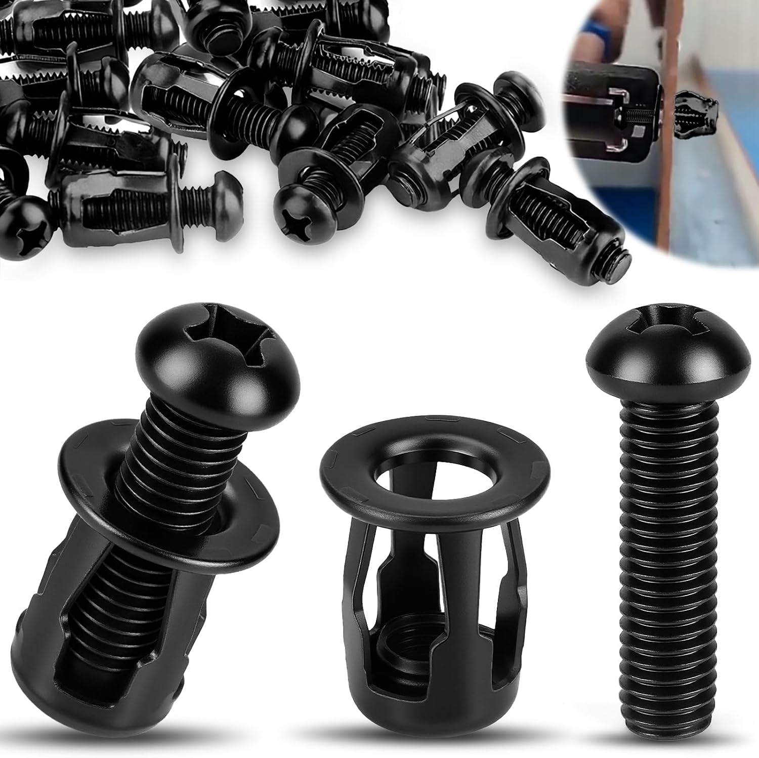 Cavity Metal Anchor M5 x 25 mm, Pack of 20 Jack Nuts Petal Nuts Black Cavity Metal Dowel Expansion Nuts Cavity Dowel Thin Fixings Hollow Wall Anchor for Hollow Walls Thin Iron Sheet