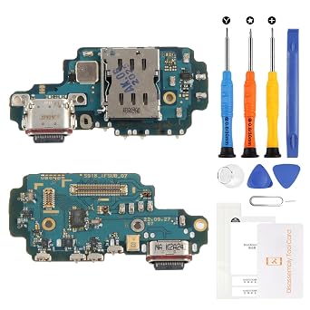 for Samsung Galaxy S23 Ultra USB Type-C Charging Port Flex Cable Replacement with Tools - Compatible with SM-S918 All Models Dock Connector Board Repair Kit